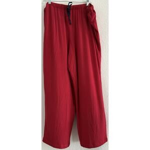 Coldwater Creek Sleepwear Red Knit Pajama Pants Drawstring Waist Size Large